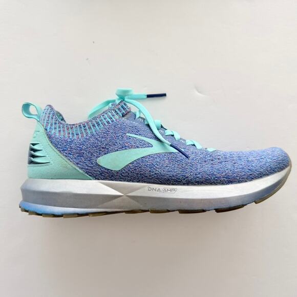 Brooks Levitate 2 Periwinkle Blue Teal Size 8 Knit Run Gym Walk Comfort Worn 1X - Picture 2 of 9
